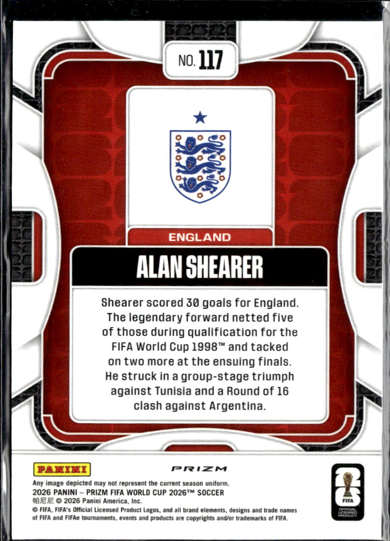 Alan Shearer 2026 Panini Prizm FIFA World Cup Wave Prizm England