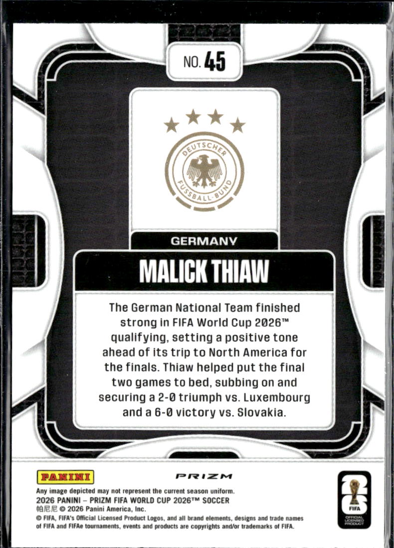 Malick Thiaw 2026 Panini Prizm FIFA World Cup Wave Prizm Germany