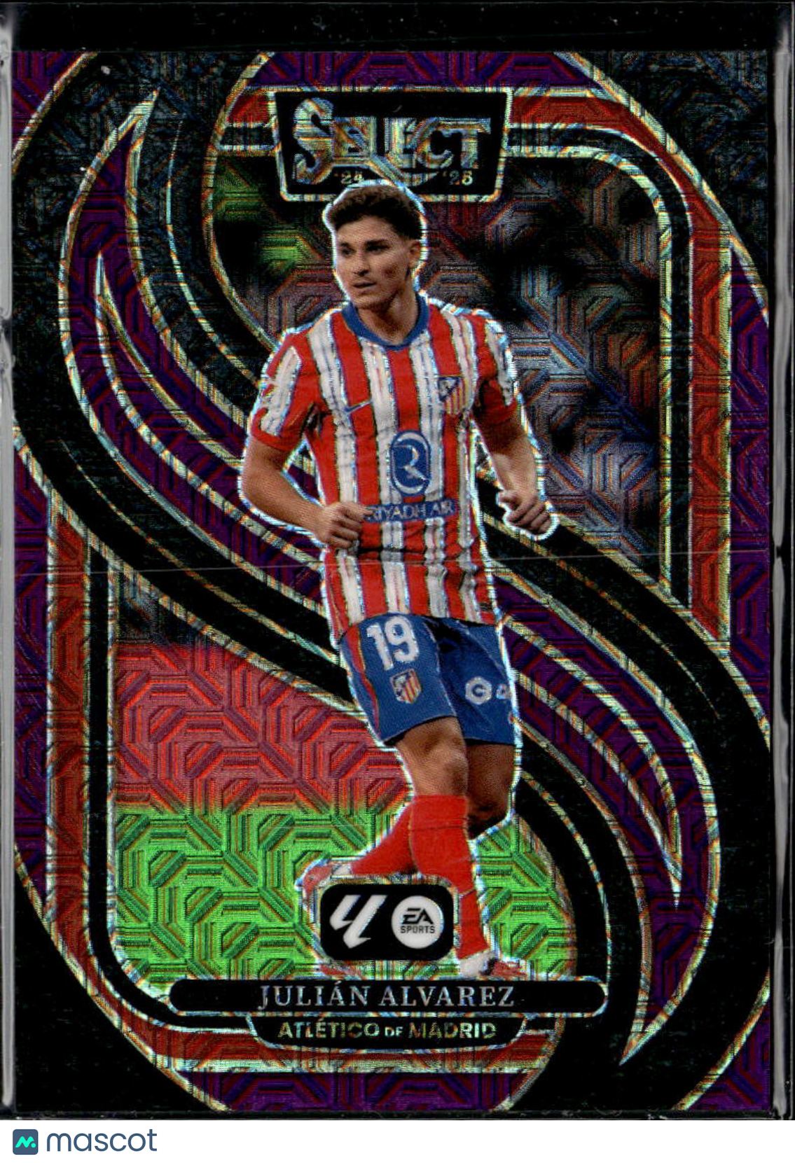 Julian Alvarez 2025 Select La Liga Purple Prizm Atletico de Madrid