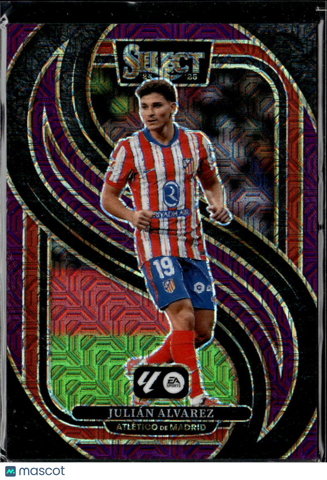 Julian Alvarez 2025 Select La Liga Purple Prizm Atletico de Madrid