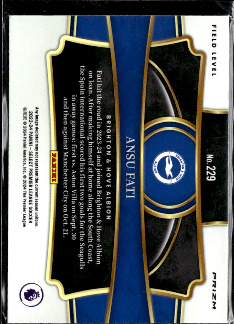 Ansu Fati 2024 Select Premier League Purple Mojo Prizm Brighton & Hove Albion