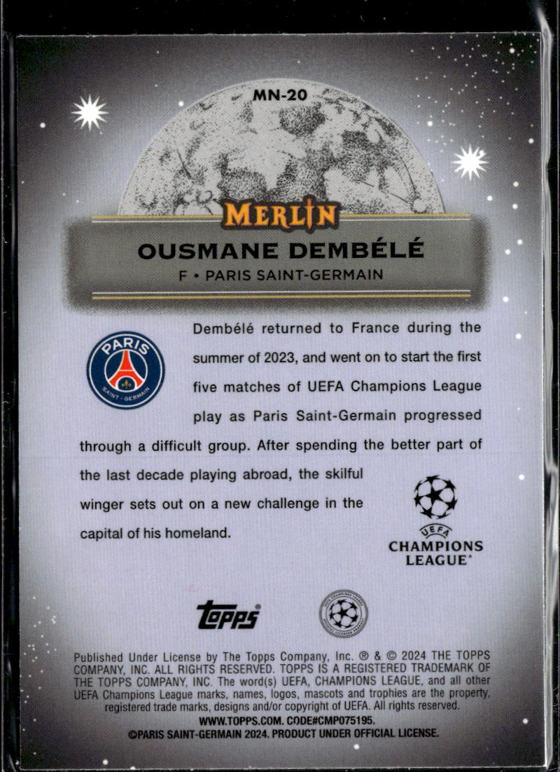 Ousmane Dembele 2024 Topps Merlin Mystic Nights Paris Saint-Germain