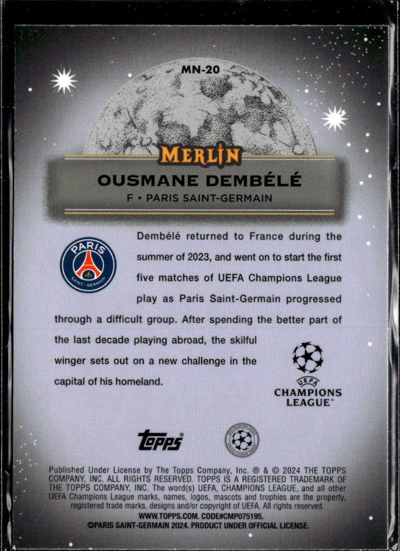 Ousmane Dembele 2024 Topps Merlin Mystic Nights Paris Saint-Germain
