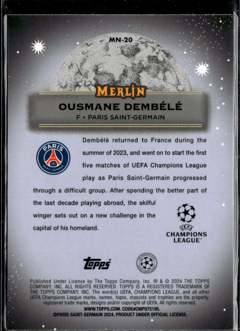Ousmane Dembele 2024 Topps Merlin Mystic Nights Paris Saint-Germain