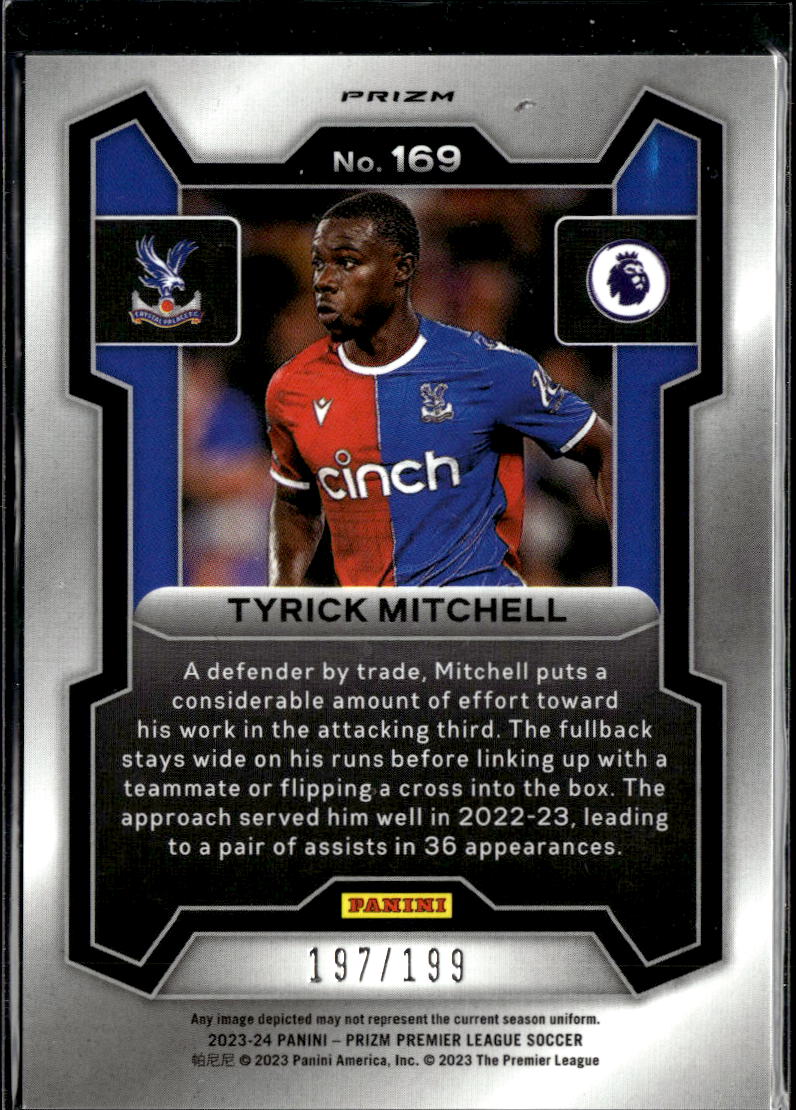 Tyrick Mitchell 2023 Prizm Premier League Red /199 Crystal Palace