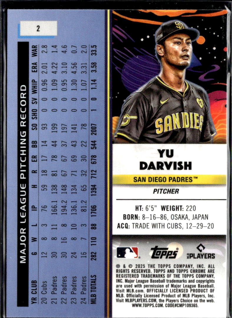 Yu Darvish 2025 Topps Cosmic Chrome San Diego Padres