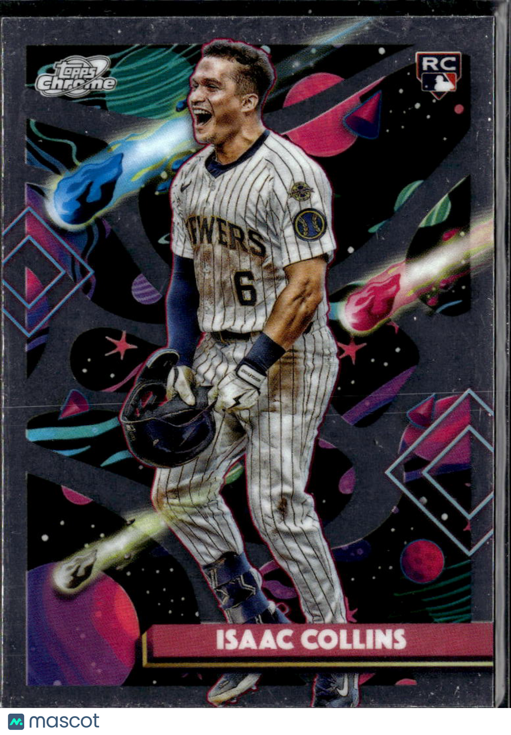 Isaac Collins 2025 Topps Chrome Cosmic RC Milwaukee Brewers