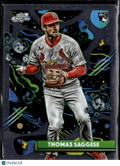 Thomas Saggese 2025 Topps Chrome Cosmic RC St. Louis Cardinals