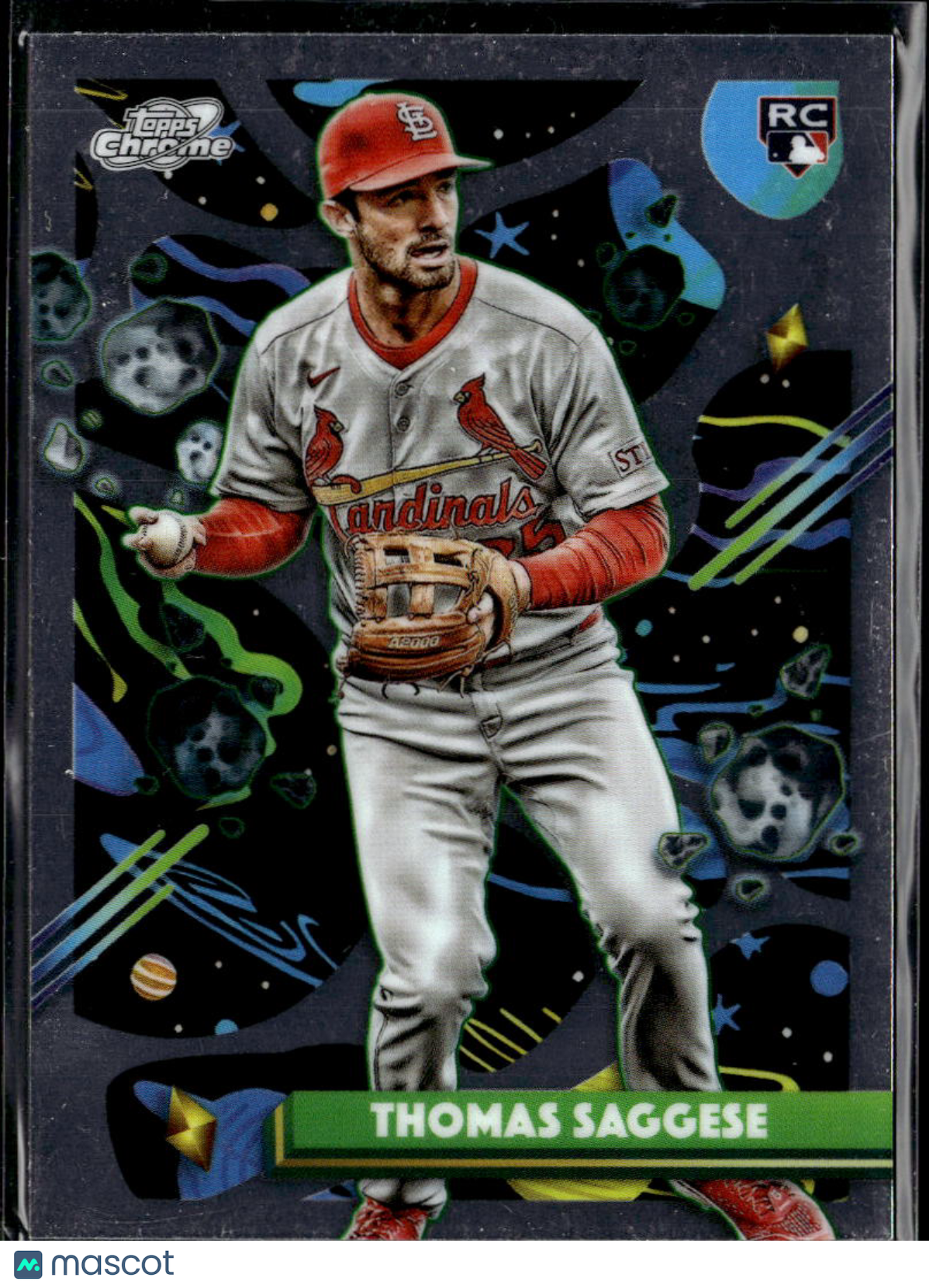 Thomas Saggese 2025 Topps Chrome Cosmic RC St. Louis Cardinals