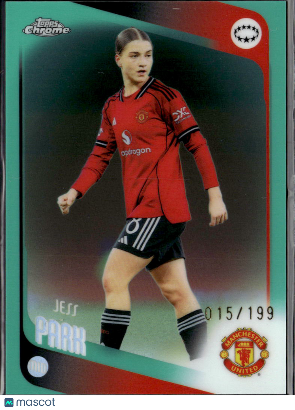 Jess Park 2026 Topps Chrome UEFA Women's Aqua /199 Manchester United