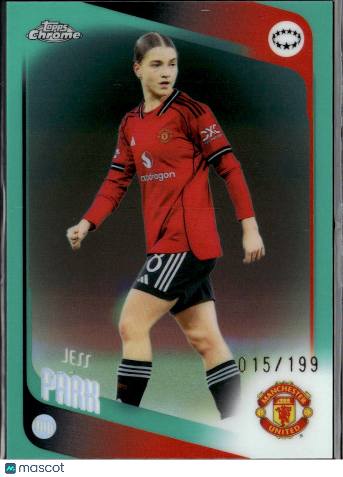 Jess Park 2026 Topps Chrome UEFA Women's Aqua /199 Manchester United