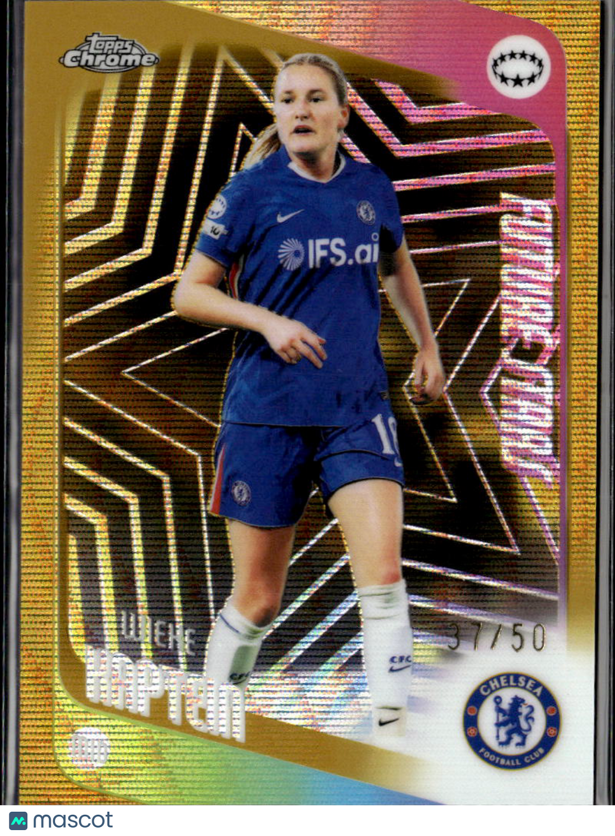Wieke Kaptein 2026 Topps Chrome UEFA Women's Future Stars Gold /50 Chelsea FC