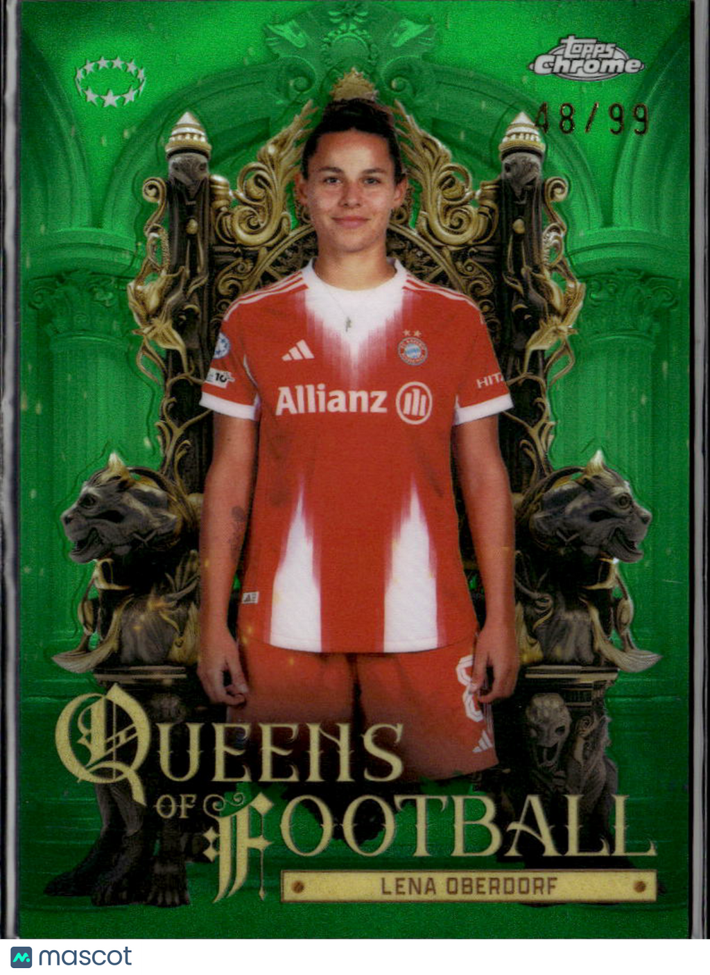 Lena Oberdorf 2026 Topps Chrome UEFA Women's Queens Green /99 FC Bayern München