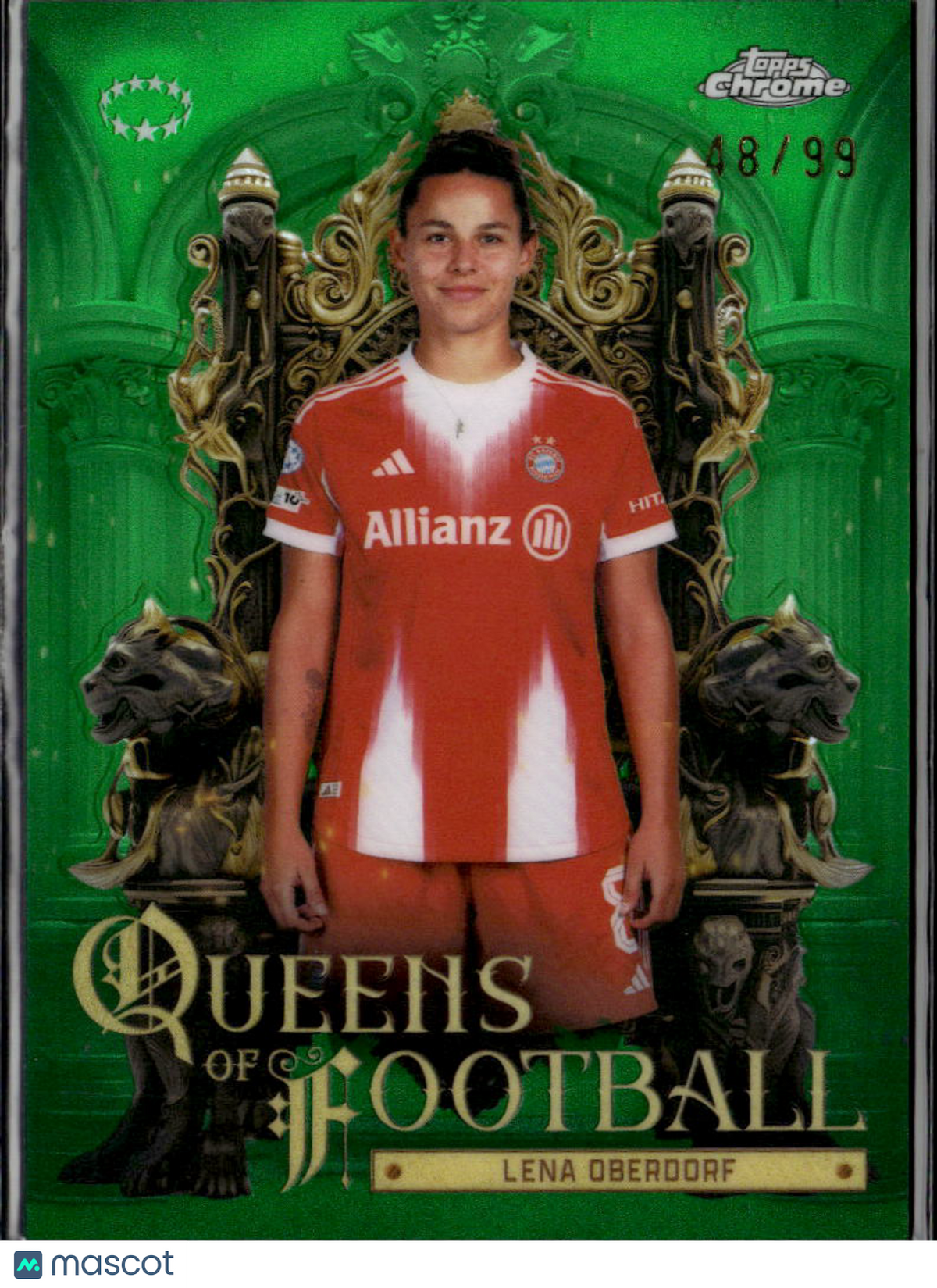 Lena Oberdorf 2026 Topps Chrome UEFA Women's Queens Green /99 FC Bayern München