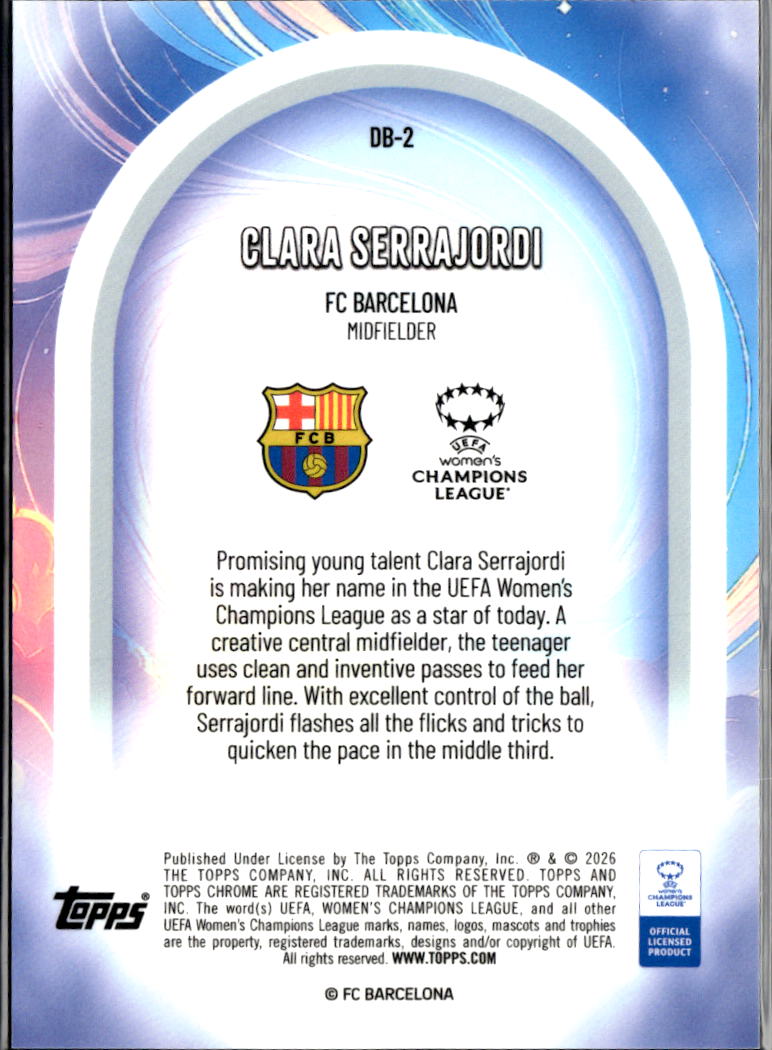 Clara Serrajordi 2026 Topps Chrome UEFA Women's Dreamballer RC FC Barcelona