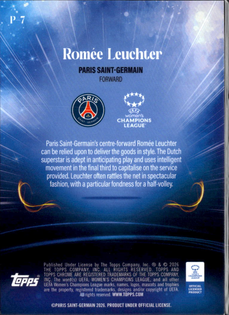 Romee Leuchter 2026 Topps Chrome Poetic Precision Paris Saint-Germain
