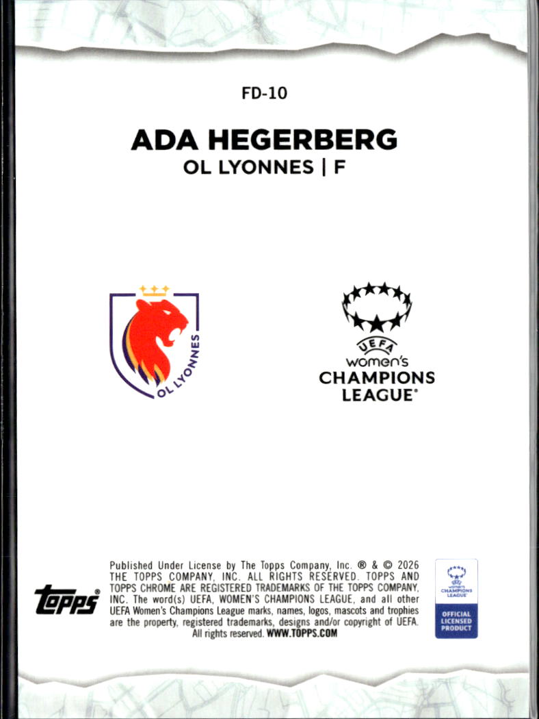 Ada Hegerberg 2023 Topps Chrome UEFA Women's Final Destination OL Lyonnes