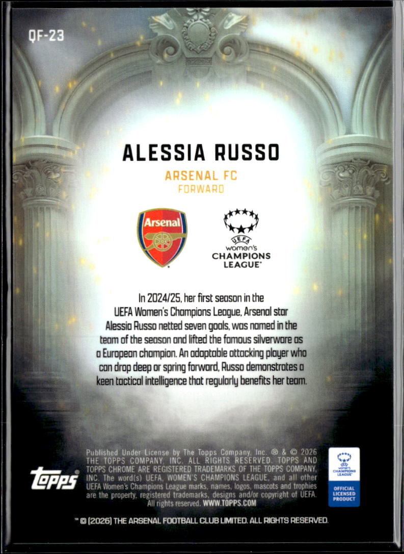Alessia Russo 2026 Topps Chrome UEFA Women's Queens of Football Arsenal FC