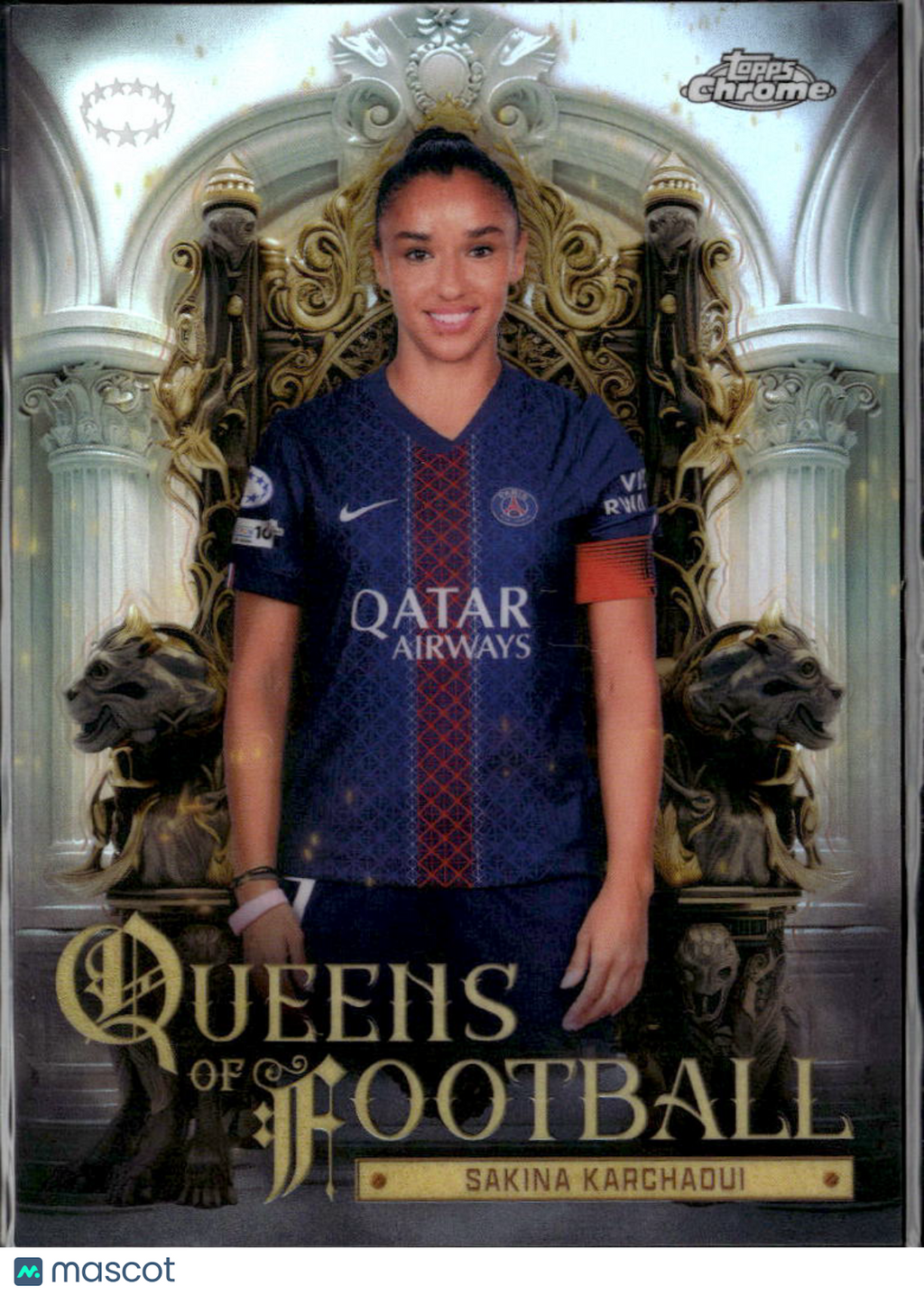 Sakina Karchaoui 2026 Topps Chrome Women's Queens Football Paris Saint-Germain