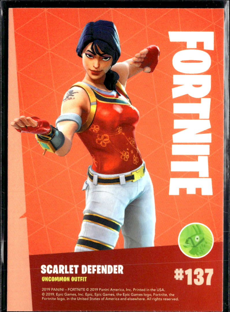 Scarlett Defender 2019 Panini Fortnite Series 1 HOLO Uncommon Outfit #137