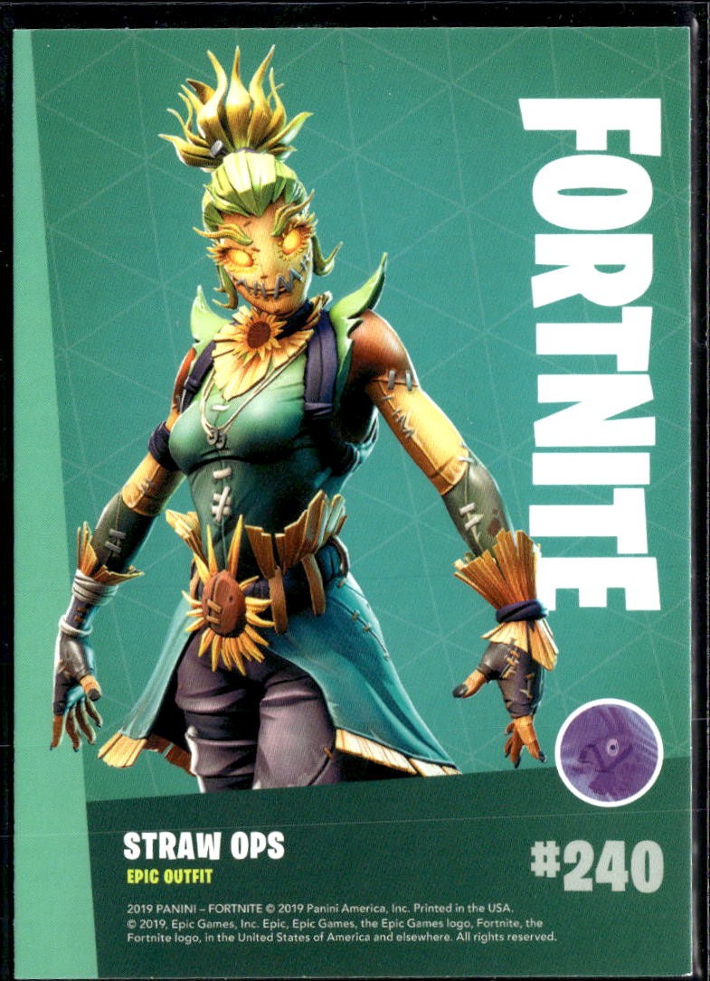 Straw Ops 2019 Panini Fortnite Series 1 HOLO Epic Outfit #240