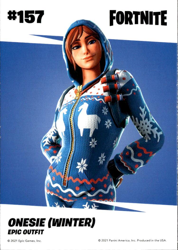 Onesie Winter 2021 Panini Fortnite Card HOLO Epic Outfit #157