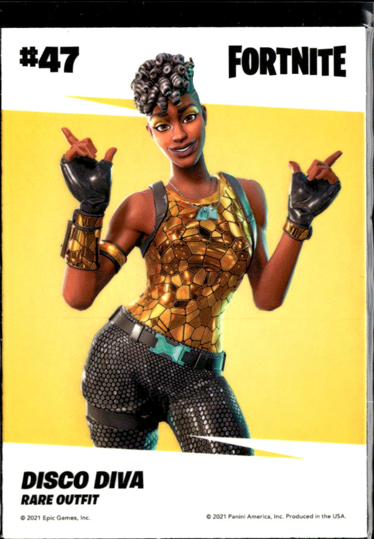 Disco Diva 2021 Panini Fortnite Series 3 Optichrome Rare Outfit #47