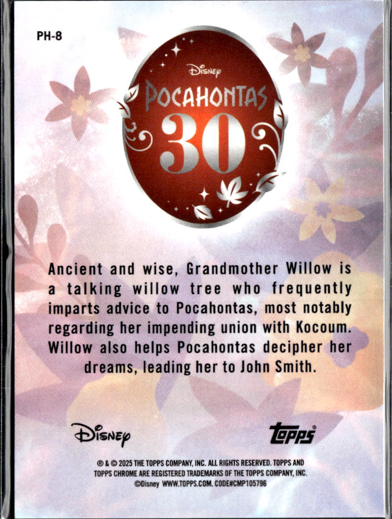 Grandmother Willow 2025 Topps Chrome Disney Orange Refractor 17/25