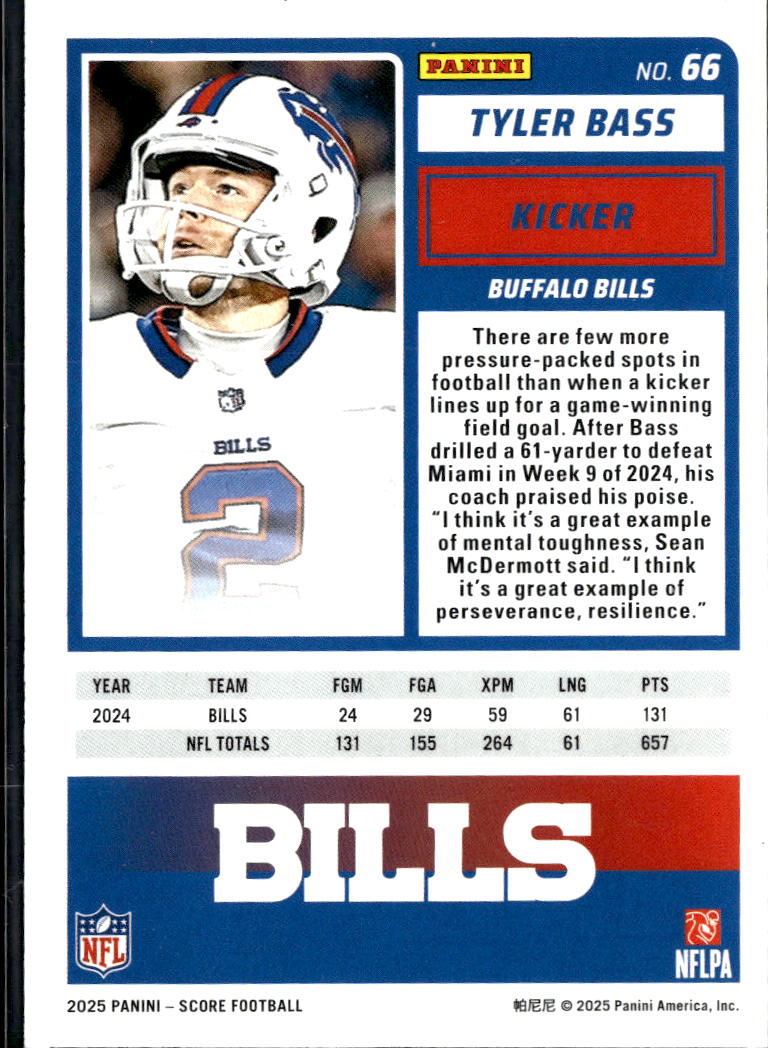 Tyler Bass 2025 Score Extraterrestrial Alien SSP Buffalo Bills