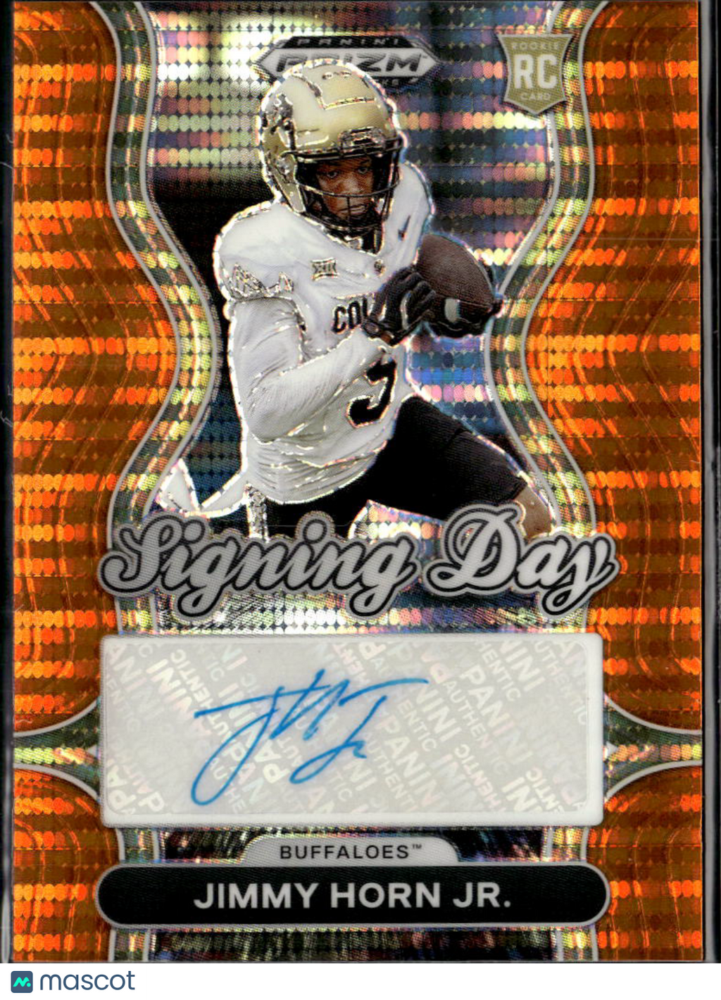 Jimmy Horn Jr. 2025 Prizm Draft Auto Autograph RC Orange 33/75 Colorado