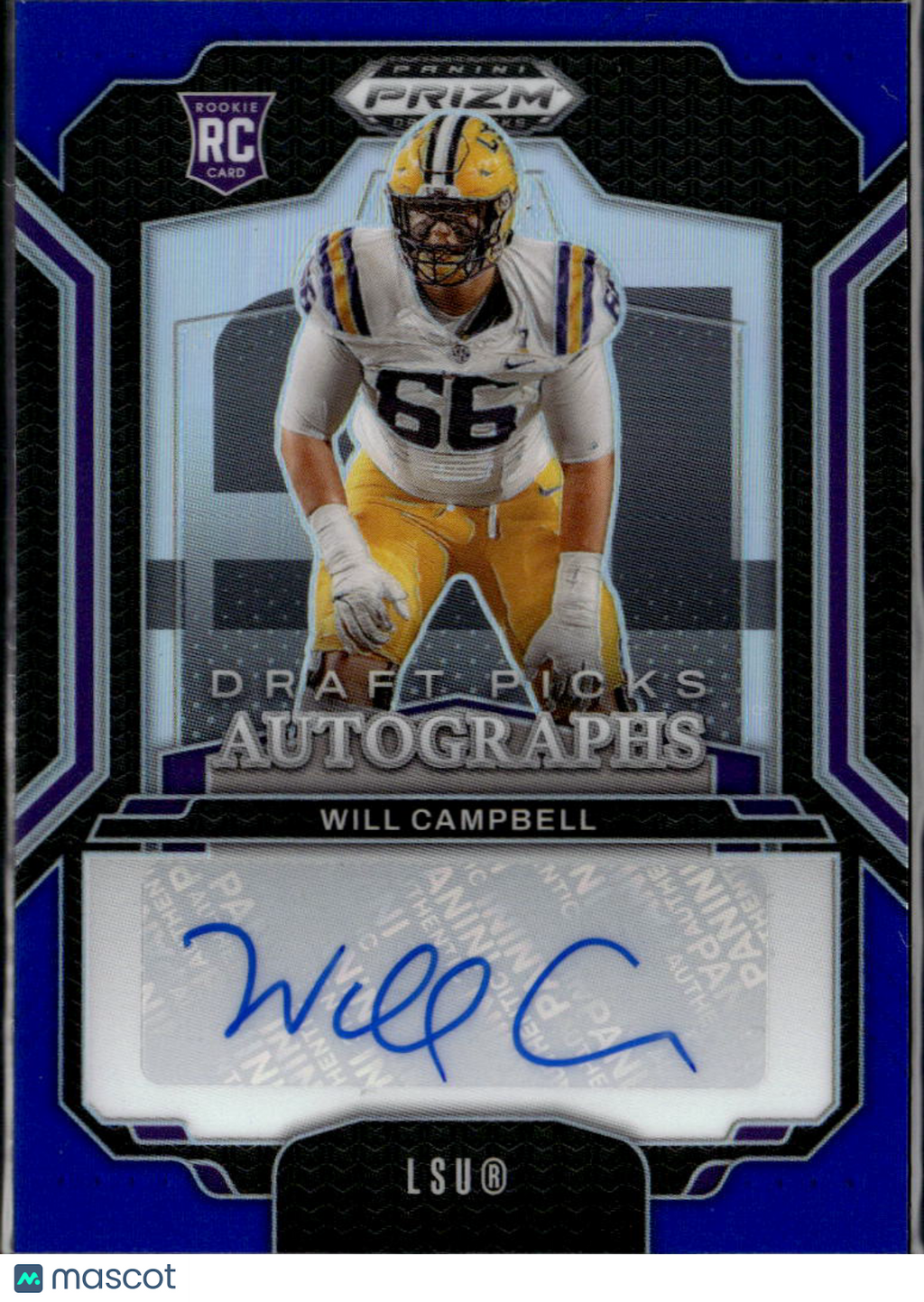 Will Campbell 2025 Prizm Draft Auto Autograph RC 112/249 LSU Tigers