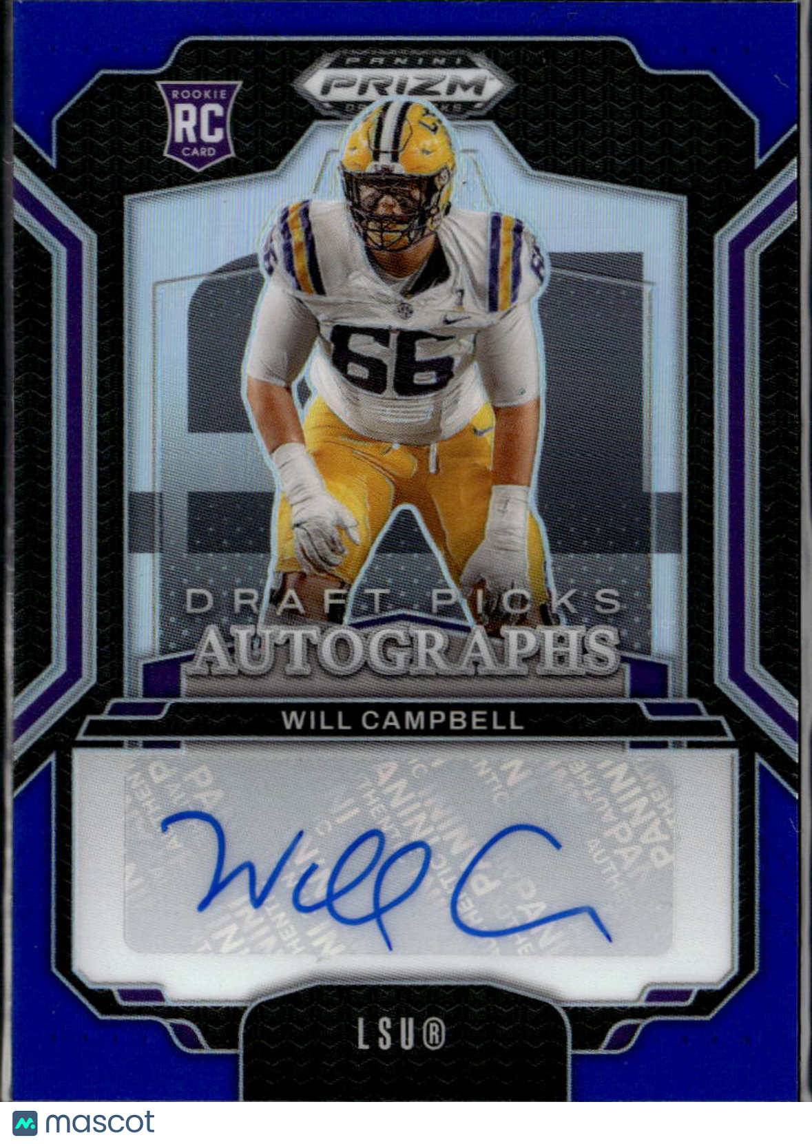 Will Campbell 2025 Prizm Draft Auto Autograph RC 112/249 LSU Tigers