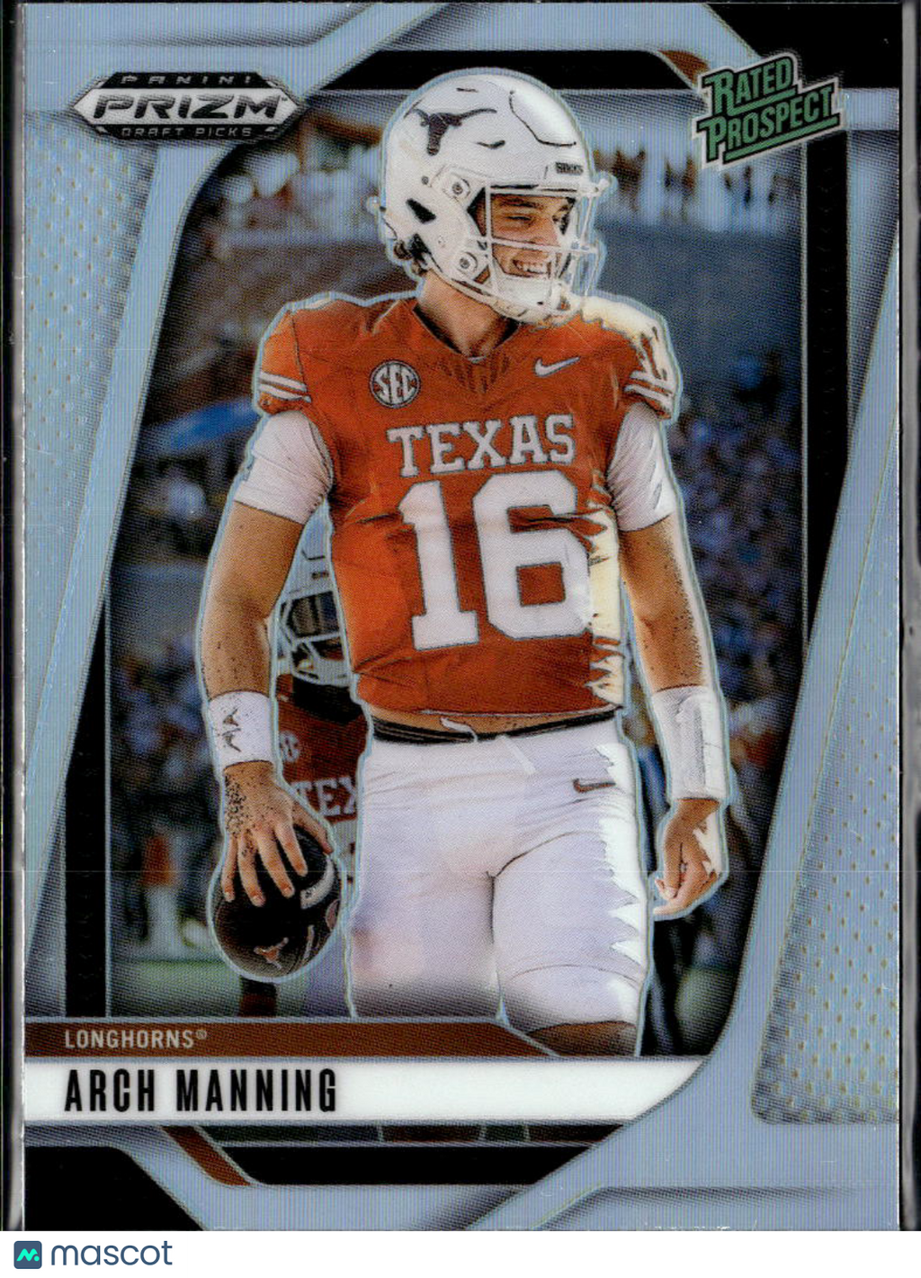 Arch Manning 2025 Panini Prizm Silver Prizm Rookie RC Texas Longhorns