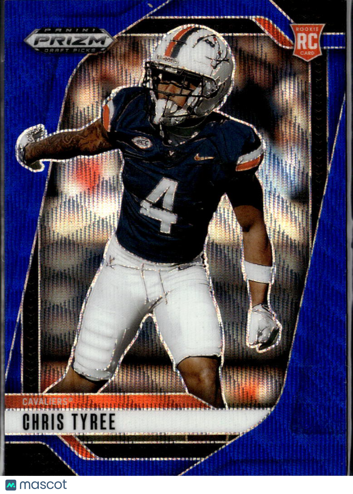 Chris Tyree 2025 Prizm Draft Picks RC Blue Wave /299 Virginia Cavaliers