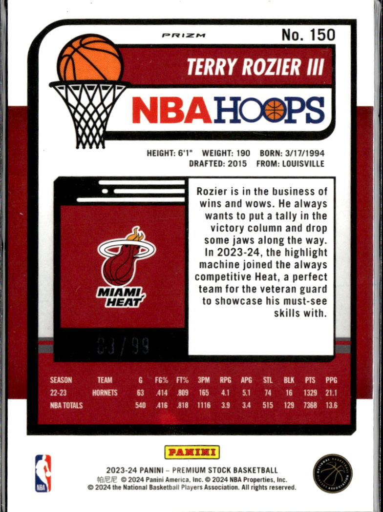 Terry Rozier III 2024 NBA Hoops Blue Disco 83/99 Miami Heat