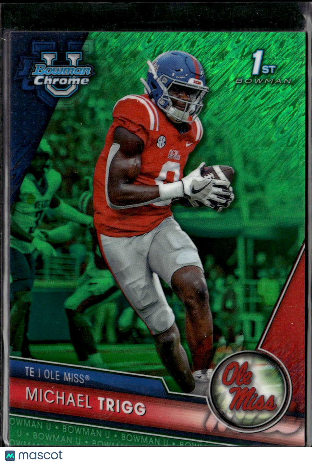 Michael Trigg 2023 Bowman Chrome 1st Green Shimmer /99 Ole Miss Rebels