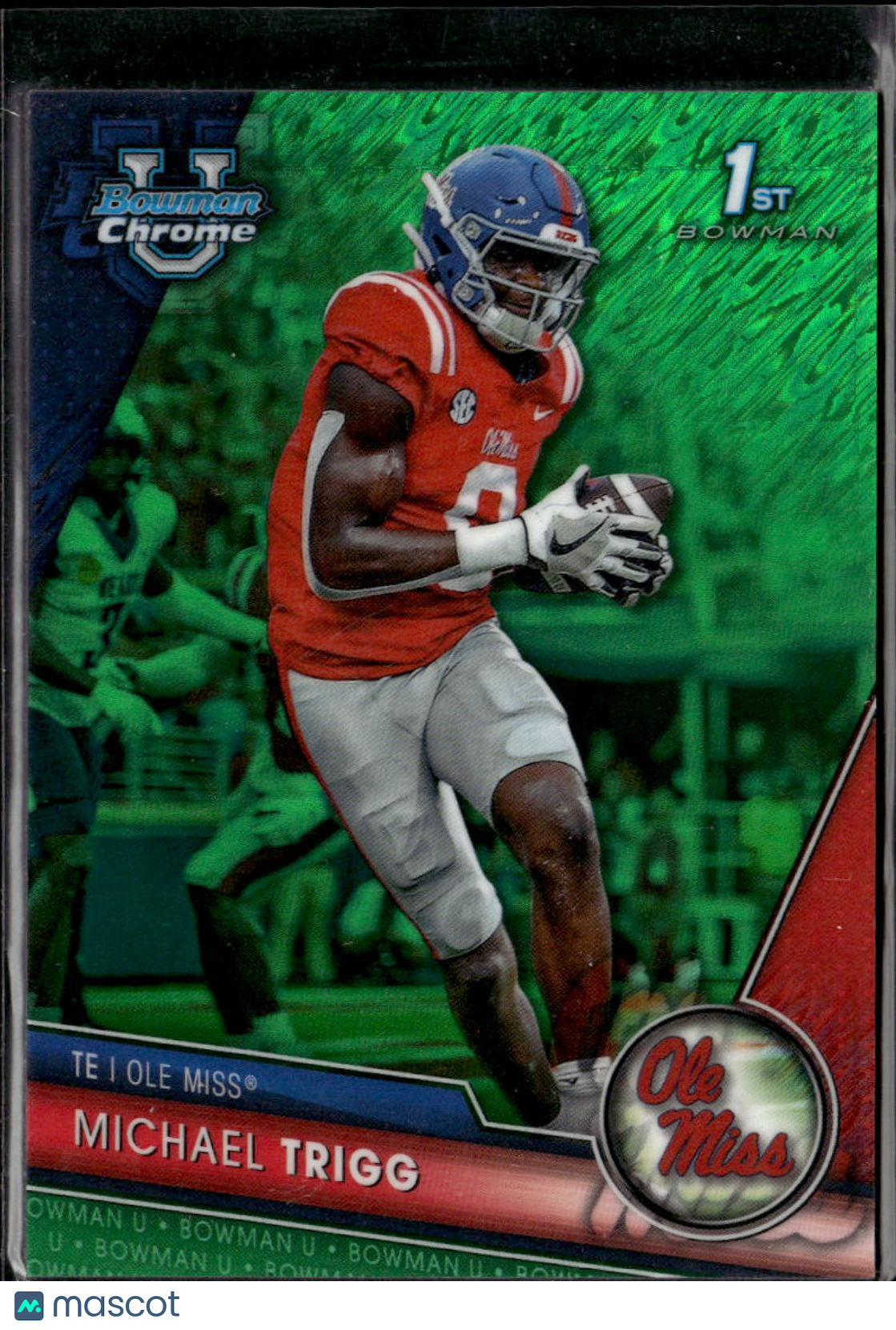 Michael Trigg 2023 Bowman Chrome 1st Green Shimmer /99 Ole Miss Rebels