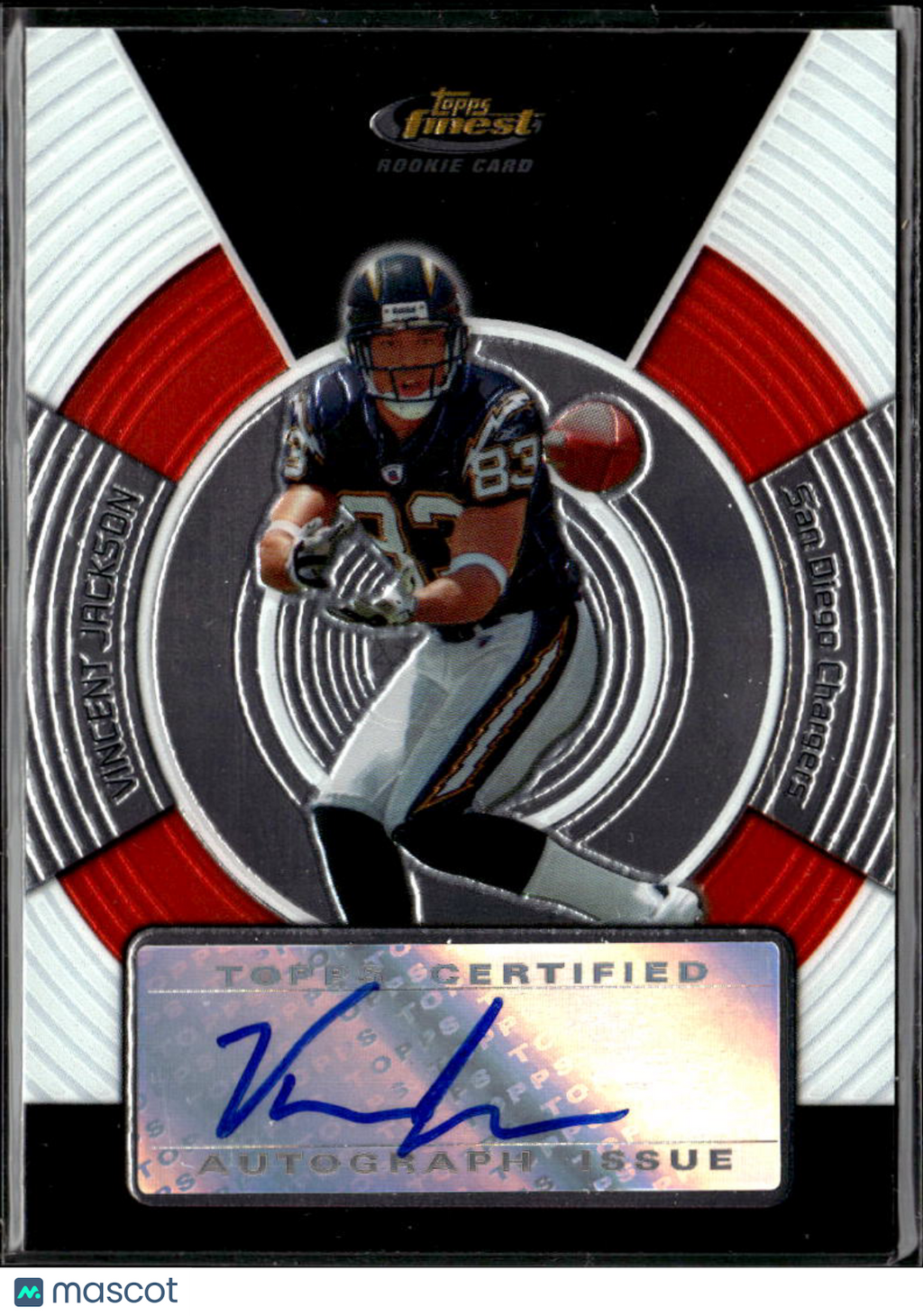 Vincent Jackson 2005 Topps Finest Auto Autograph RC San Diego Chargers