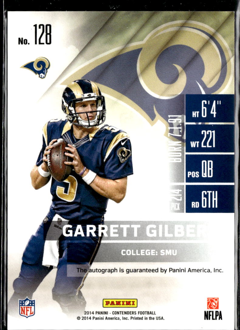 Garrett Gilbert 2014 Contenders Playoff Auto Autograph RC /199 St. Louis Rams