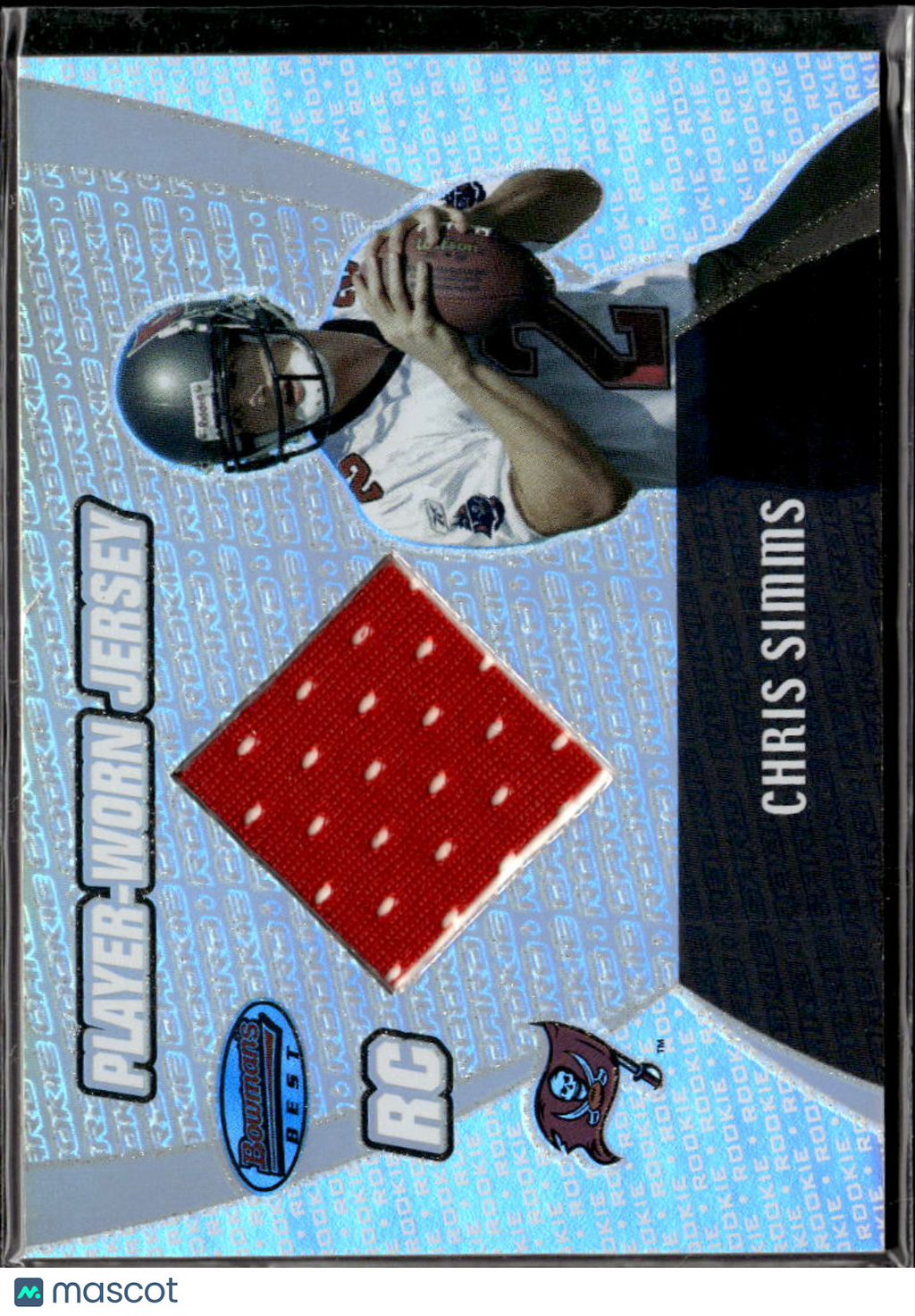 Chris Simms 2003 Bowman's Best RC Jersey Patch Longhorns Tampa Bay Buccaneers