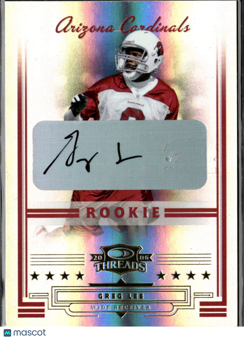 Greg Lee 2006 Donruss Threads Auto Autograph RC /999 Arizona Cardinals