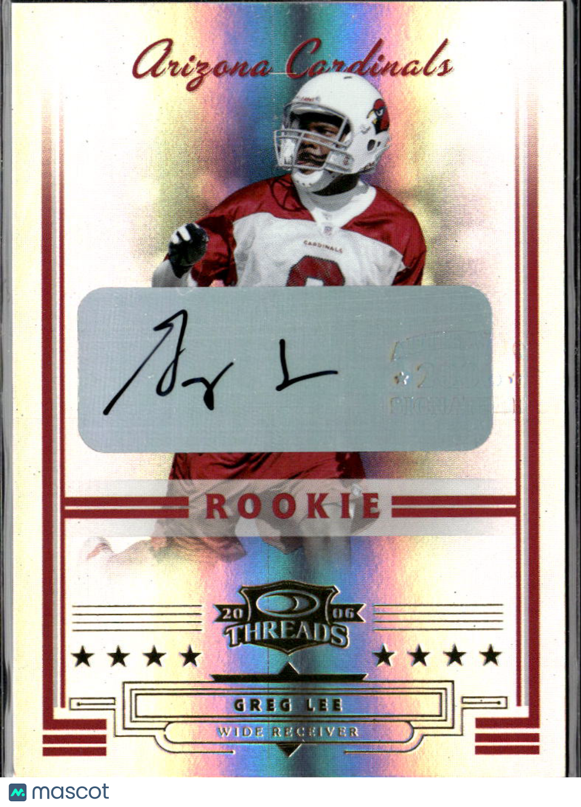 Greg Lee 2006 Donruss Threads Auto Autograph RC /999 Arizona Cardinals