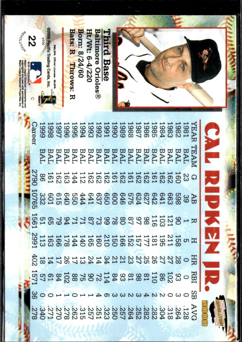Cal Ripken Jr. 2000 Pacific Revolution #22 Baltimore Orioles