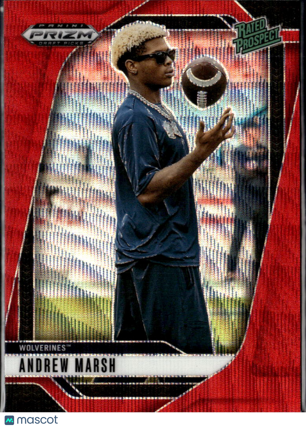 Andrew Marsh 2025 Panini Prizm Draft Picks Red Wave Michigan Wolverines