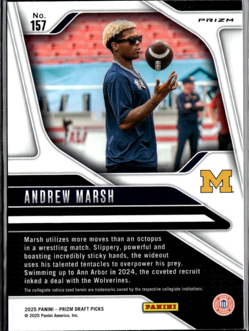 Andrew Marsh 2025 Panini Prizm Draft Picks Red Wave Michigan Wolverines