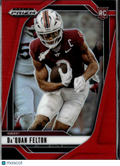 Da'Quan Felton 2025 Prizm Draft Picks RC Red 383/399 Virginia Tech Hokies