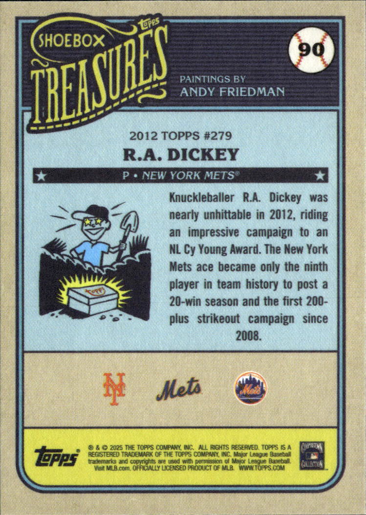 R.A. Dickey 2025 Topps Shoebox Treasures New York Mets