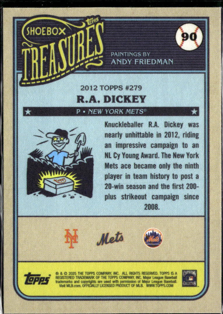 R.A. Dickey 2025 Topps Shoebox Treasures New York Mets