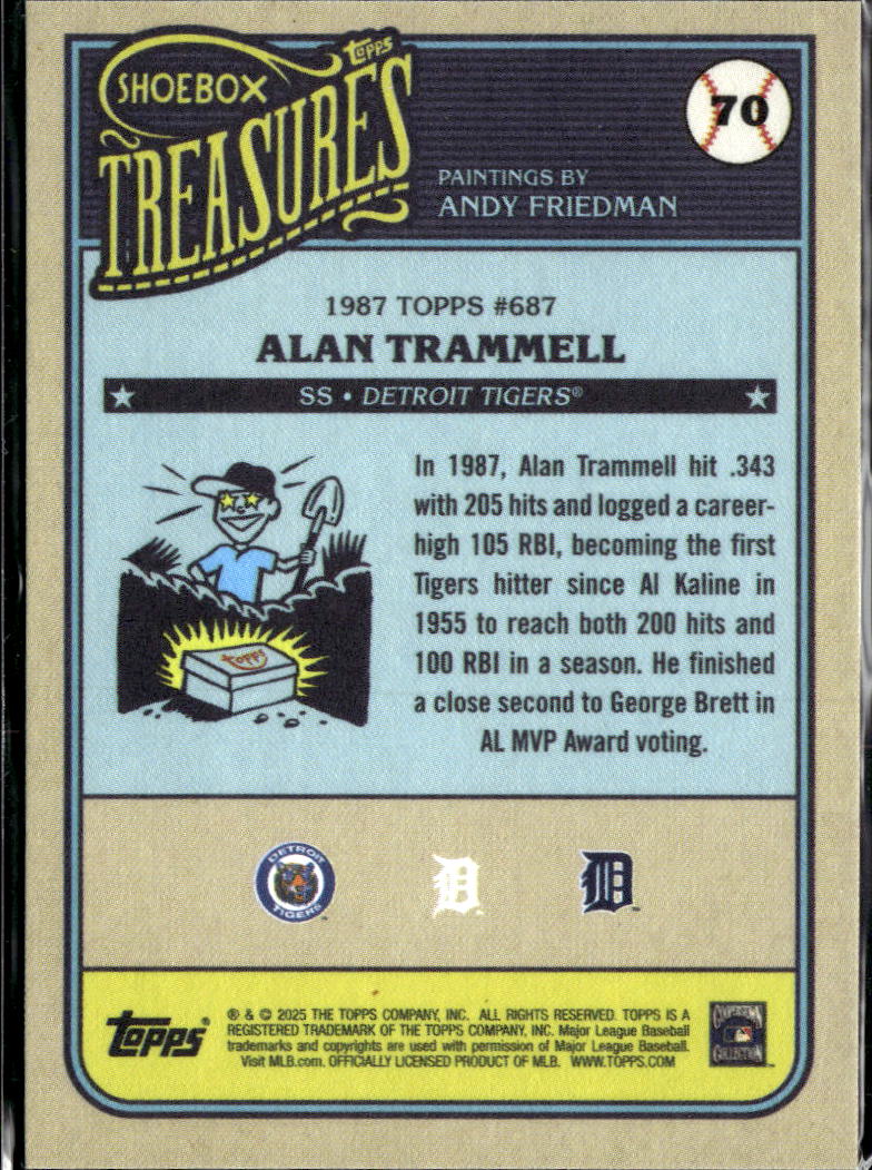 Alan Trammell 2025 Topps Shoebox Treasures Detroit Tigers