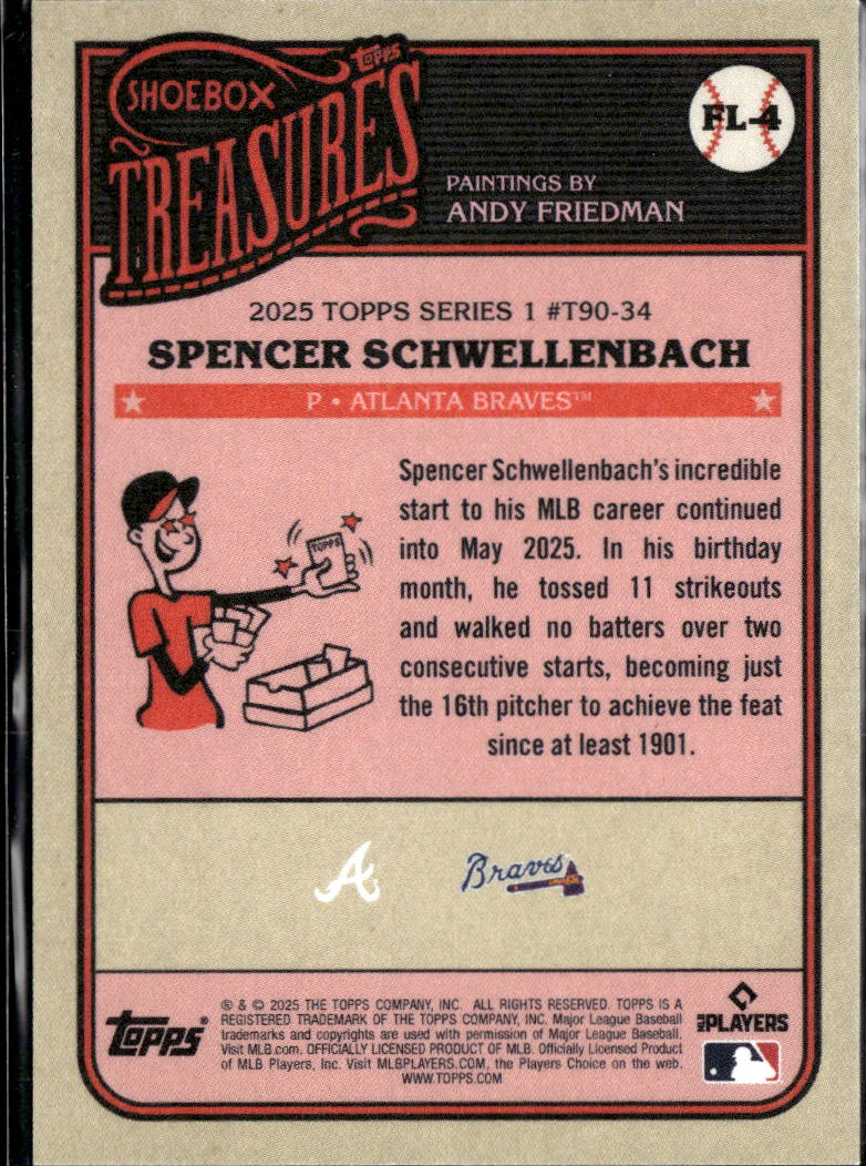 Spencer Schwellenbach 2025 Topps Series 1 Shoebox Treasures RC Atlanta Braves